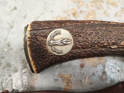 Hunting knife made from a bayonet, deer antler...
