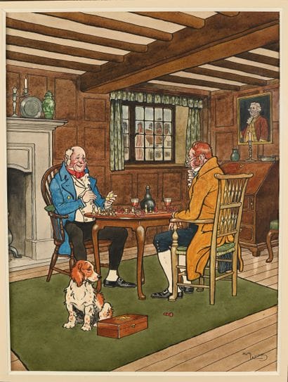 Harry ELIOTT (1882-1959). La partie d'échecs....