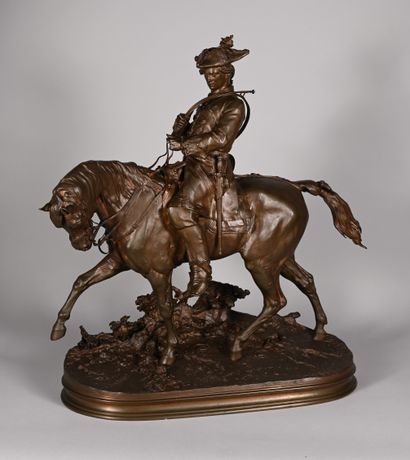 Pierre Jules MENE (1810-1879). Louis XV hunting...