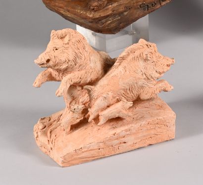 Valentina ZEILE (1937). Wild boars. Original...