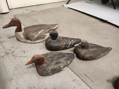 Set of four duck decoys and miscellaneous...