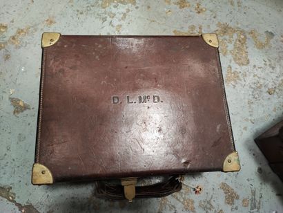 Leather cartridge case with four compartments,...