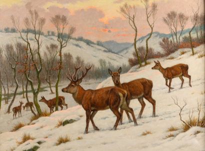 Georges Frédéric ROTIG (1873 - 1961) Deer...