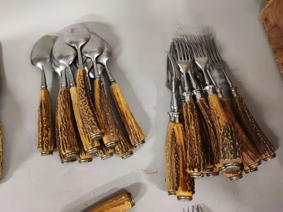 Set of cutlery, knife, soup spoons, dessert...