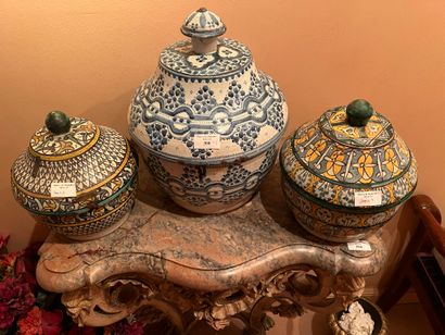 Three earthenware jobana or butter pots
North...