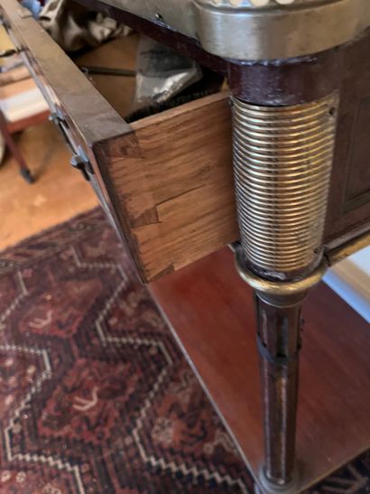 Mahogany veneered sideboard with brass fillets
Circa...