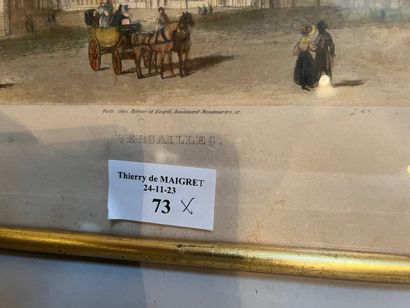 Lot of various framed pieces: vue de Versailles,...