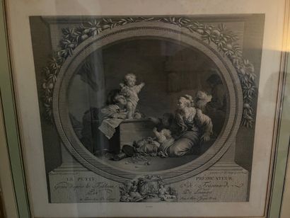 Four engravings after Fragonard