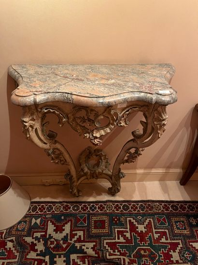 Small Rocaille lacquered console 
Louis XV...