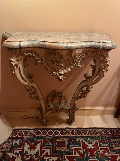 Small Rocaille lacquered console 
Louis XV...
