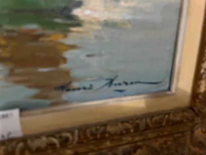 Lot comprising an oil on panel depicting...
