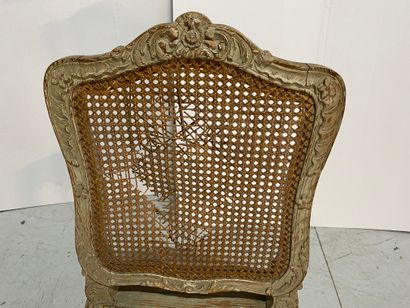 Wooden chair carved with acanthus, rocailles...
