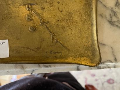 Léon KANN
Bronze mail tray with plane tree...