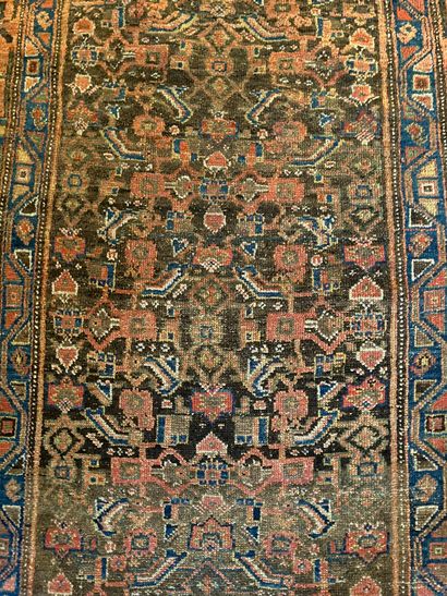 Persian rug with orange background and geometric...