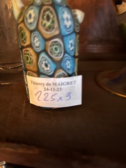 Lot of two enamelled vases, two opaline glass...