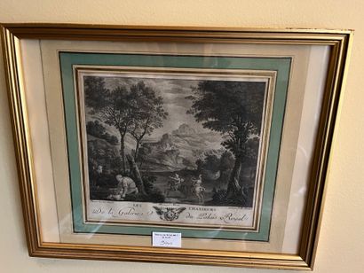 Set of two framed engravings the chassuers...