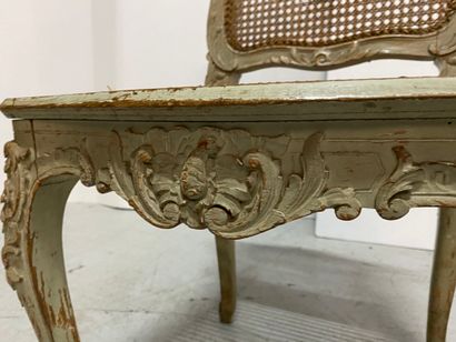 Wooden chair carved with acanthus, rocailles...
