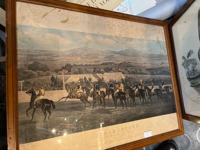 Lot of various framed pieces: vue de Versailles,...