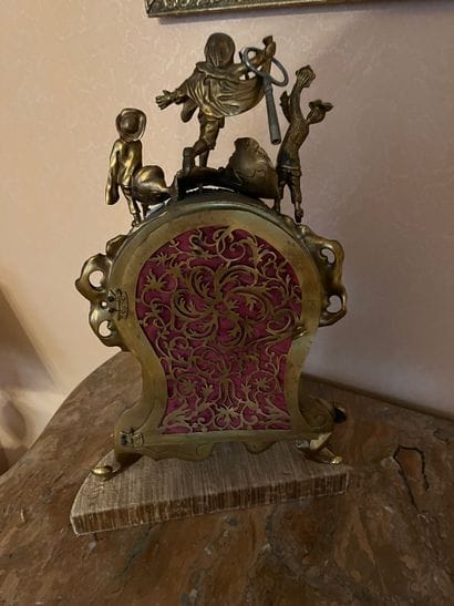 Gilt-bronze cartel decorated with characters...