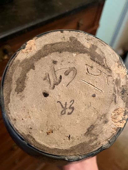 Lot of five stoneware vases including Delphin...