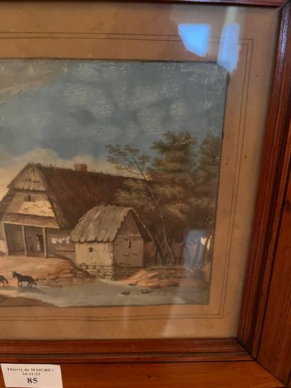 FRENCH SCHOOL circa 1800
Farmyard
Gouache
13.5...