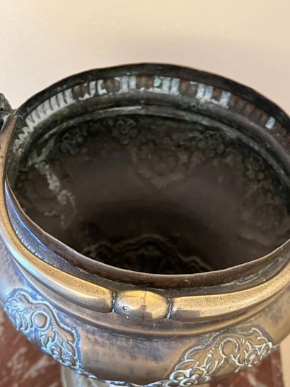 Holy water bucket in stamped metal, formerly...