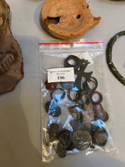 Lot of objects in the Antique style: two...