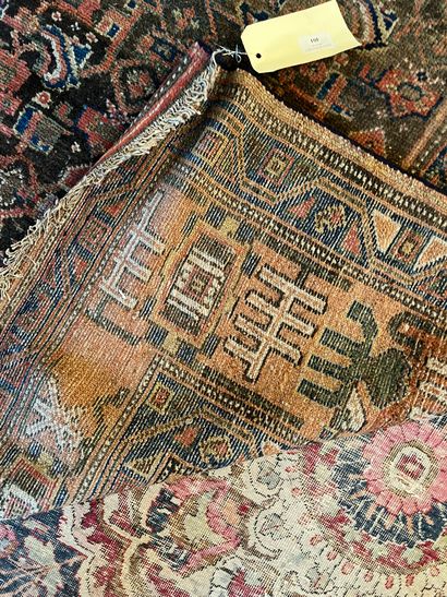 Persian rug with orange background and geometric...