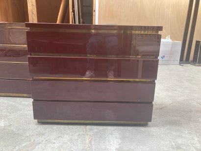 Pair of chests of drawers in chromed metal...