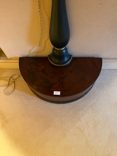 Mahogany veneered and lacquered wood half-moon...