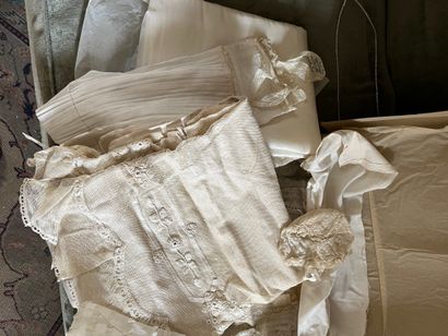 Set with little dresses including a christening...