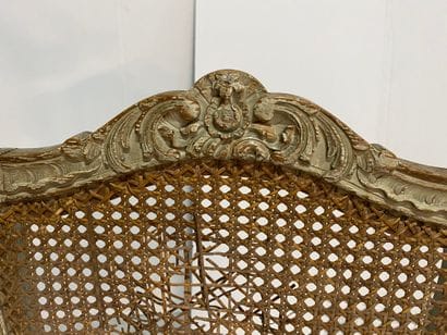 Wooden chair carved with acanthus, rocailles...