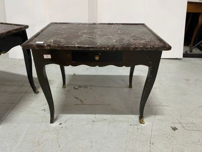 Pair of coffee tables in black lacquered...