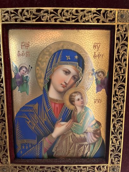 Porcelain plaque in the imitation of an icon
Virgin...