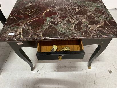 Pair of coffee tables in black lacquered...