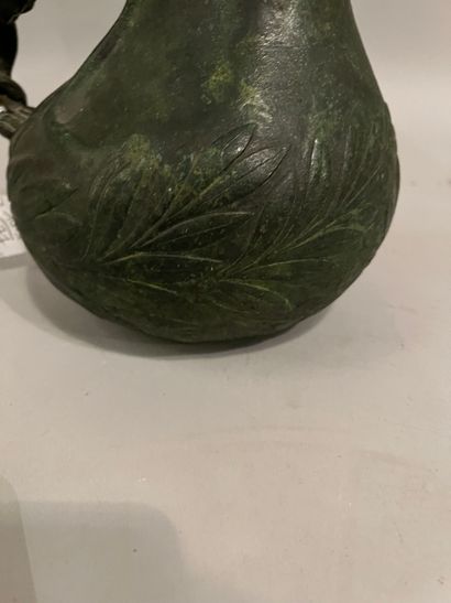 Bronze coffee pot depicting a panther in...