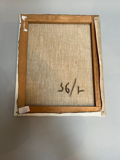 Le chantier, oil on canvas, signed lower...