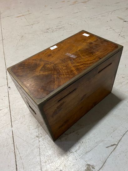 Mahogany marine chest, brass handles and...