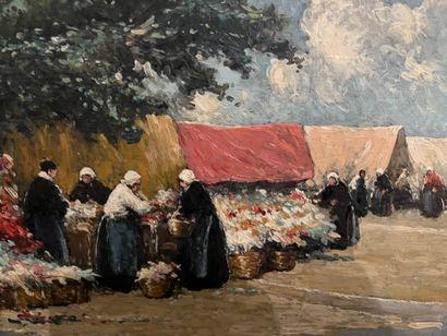 Lot comprising an oil on panel depicting...