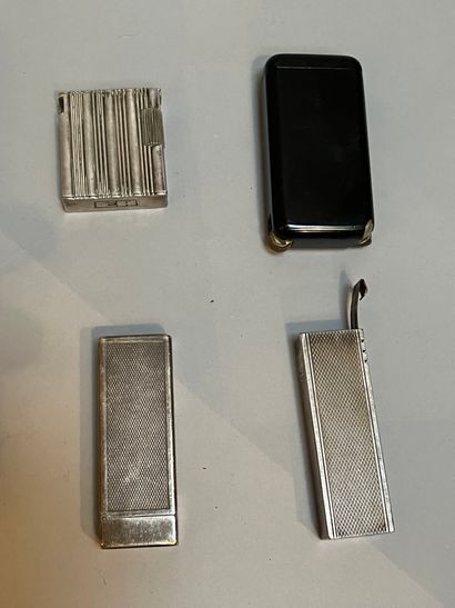 Lot of ten Dupont lighters in gilded or silvered...