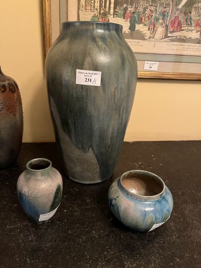 Lot of five stoneware vases including Delphin...