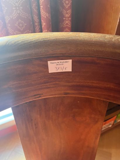 Four mahogany gondola-back chairs
Worn
Natural...
