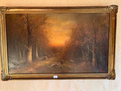 Lot of frames: 
20th-century Ecolde Barques...