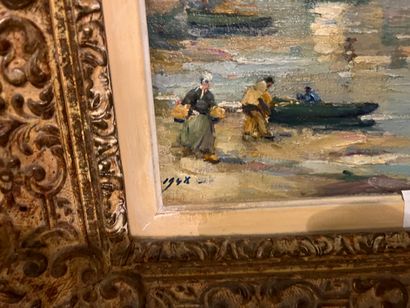 Lot comprising an oil on panel depicting...