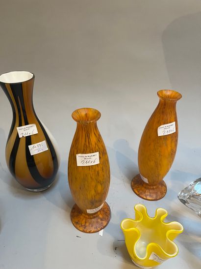 Set of glassware comprising a narrow-necked...