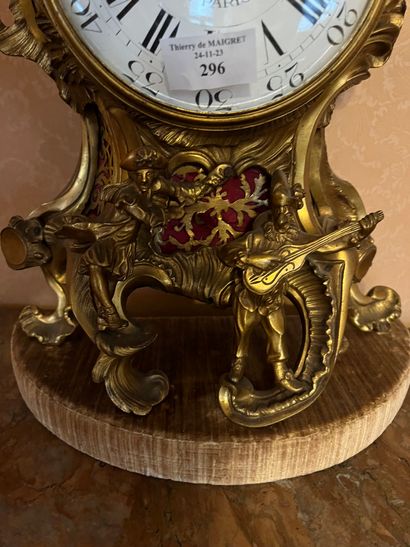 Gilt-bronze cartel decorated with characters...
