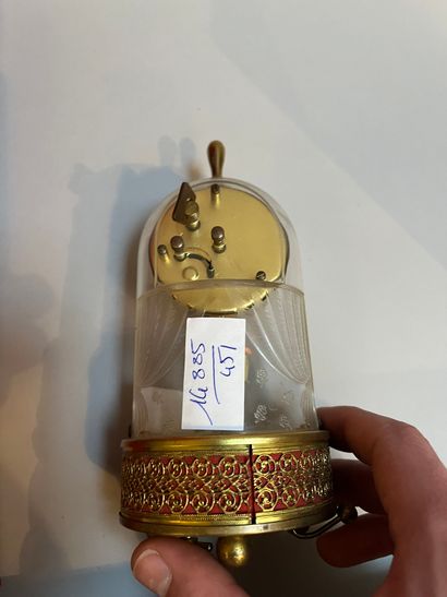 LANCEL, Paris, gilded metal table clock,...