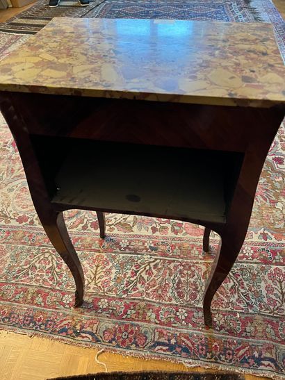 Pedestal table in rosewood veneer for a commode...
