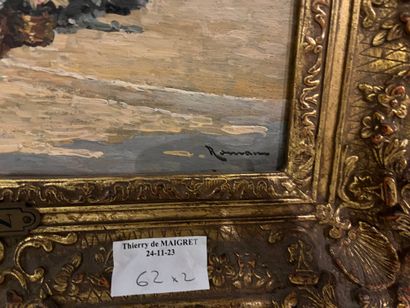 Lot comprising an oil on panel depicting...