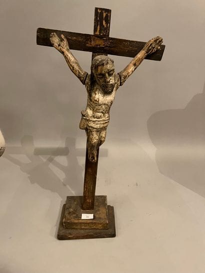Christ crucified in wood carved in polychrome...